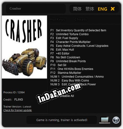 Crasher: Cheats, Trainer +15 [FLiNG]