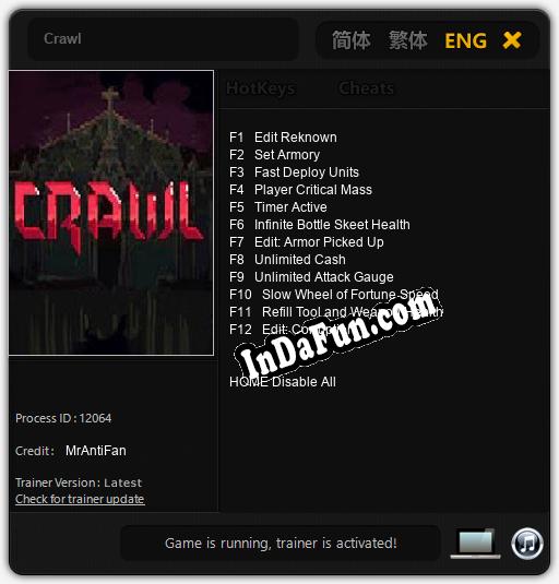 Crawl: Cheats, Trainer +12 [MrAntiFan]