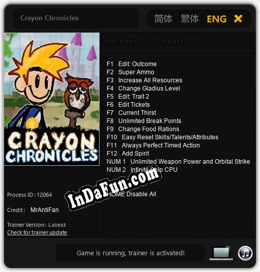 Crayon Chronicles: TRAINER AND CHEATS (V1.0.89)