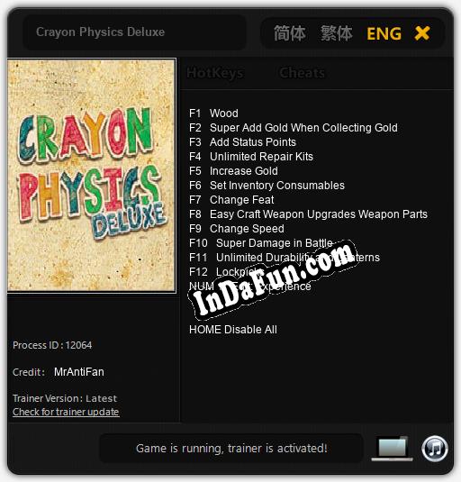 Trainer for Crayon Physics Deluxe [v1.0.3]