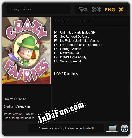 Crazy Fairies: Cheats, Trainer +8 [MrAntiFan]