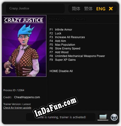 Crazy Justice: Trainer +9 [v1.5]