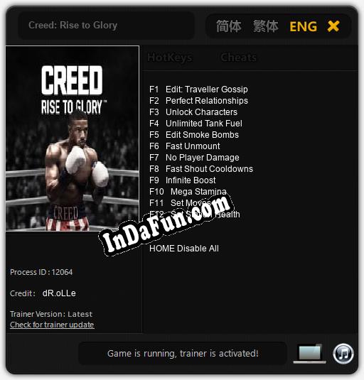 Creed: Rise to Glory: Trainer +12 [v1.7]