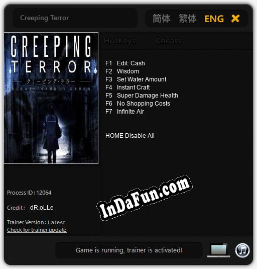 Trainer for Creeping Terror [v1.0.4]