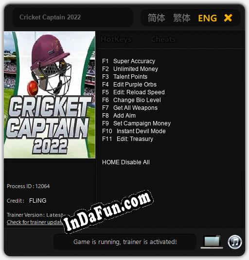 Cricket Captain 2022: TRAINER AND CHEATS (V1.0.29)