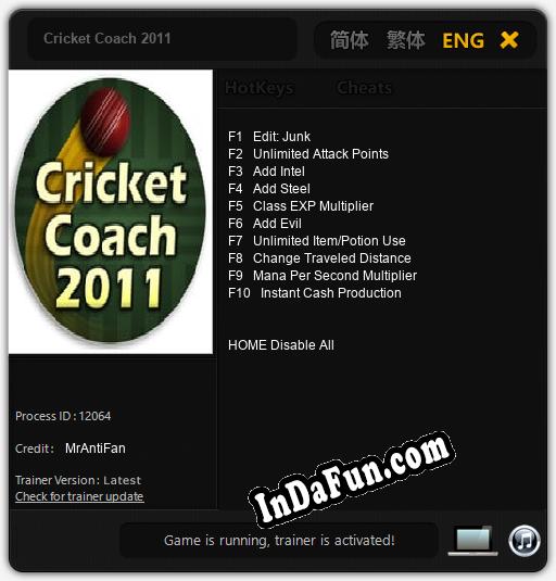 Trainer for Cricket Coach 2011 [v1.0.8]