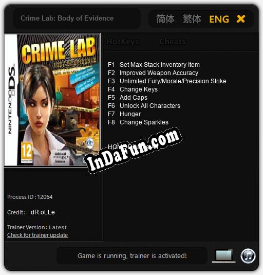 Crime Lab: Body of Evidence: Cheats, Trainer +8 [dR.oLLe]