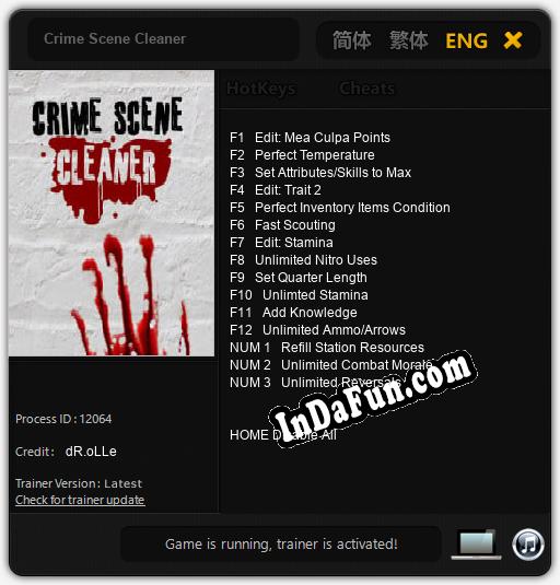 Crime Scene Cleaner: Cheats, Trainer +15 [dR.oLLe]