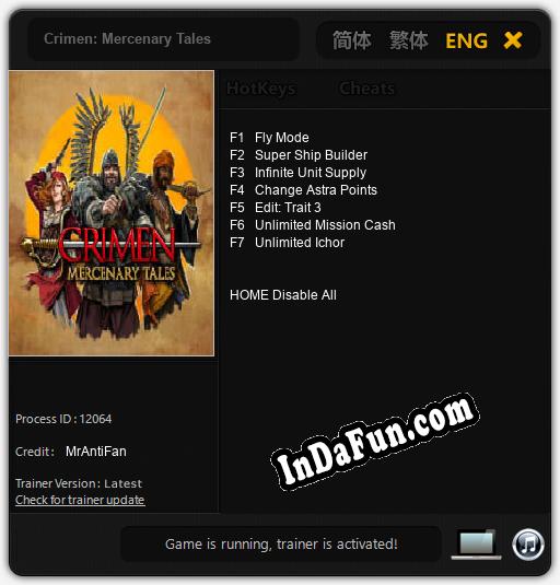 Trainer for Crimen: Mercenary Tales [v1.0.2]