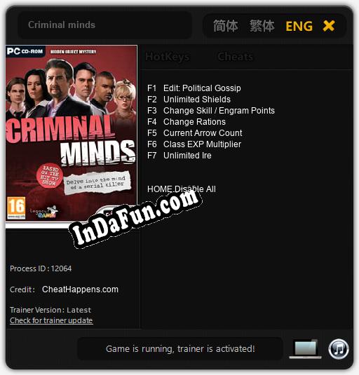 Trainer for Criminal minds [v1.0.7]