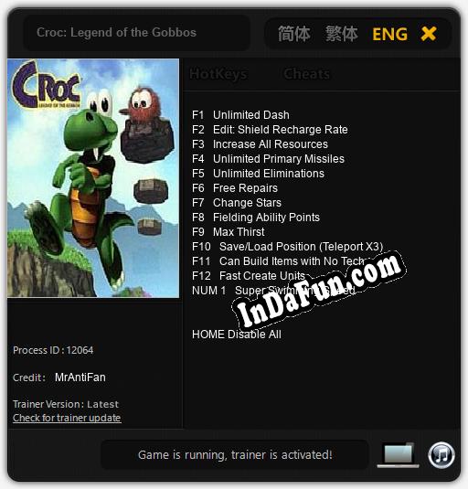 Croc: Legend of the Gobbos: TRAINER AND CHEATS (V1.0.53)
