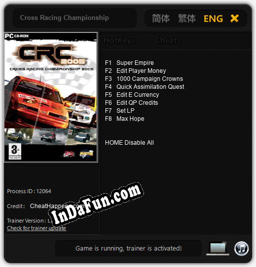 Cross Racing Championship: Trainer +8 [v1.5]