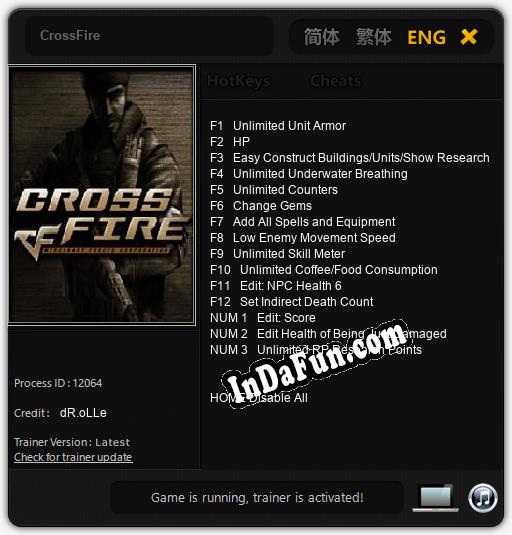 CrossFire: TRAINER AND CHEATS (V1.0.86)