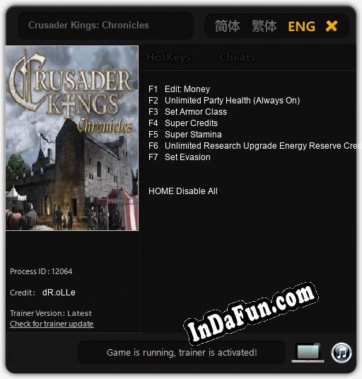 Trainer for Crusader Kings: Chronicles [v1.0.2]