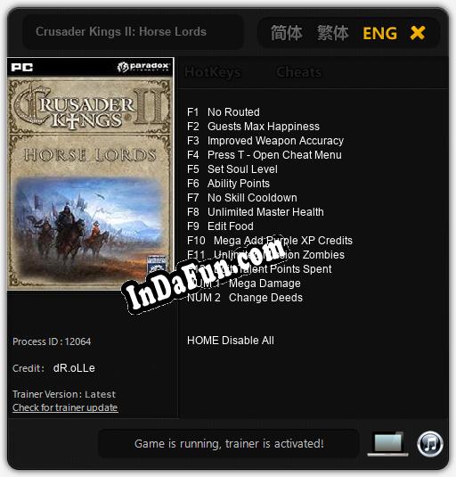 Crusader Kings II: Horse Lords: Trainer +14 [v1.7]