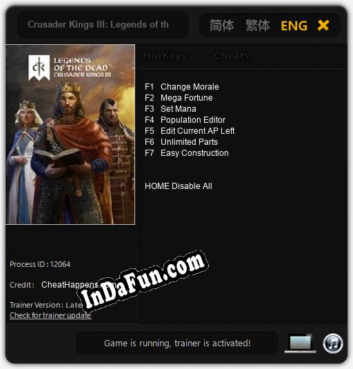 Trainer for Crusader Kings III: Legends of the Dead [v1.0.1]