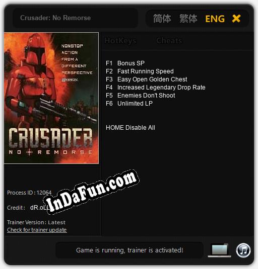 Crusader: No Remorse: TRAINER AND CHEATS (V1.0.37)