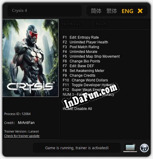 Crysis 4: Cheats, Trainer +13 [MrAntiFan]