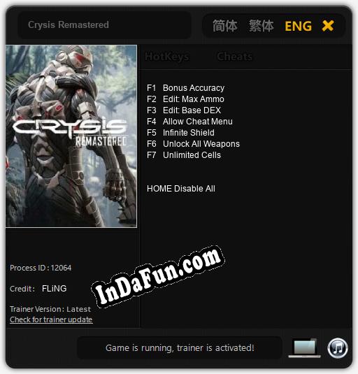 Crysis Remastered: Trainer +7 [v1.9]