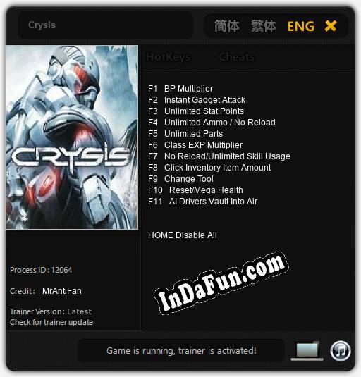 Crysis: TRAINER AND CHEATS (V1.0.36)