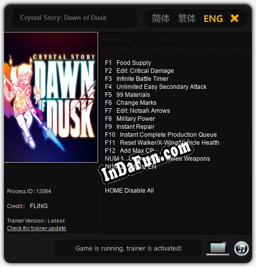 Trainer for Crystal Story: Dawn of Dusk [v1.0.2]