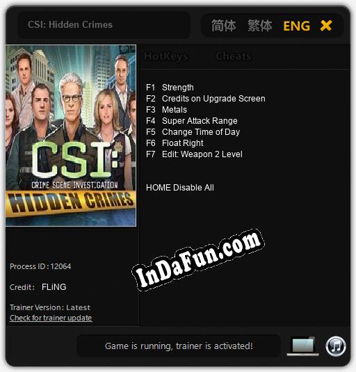 CSI: Hidden Crimes: TRAINER AND CHEATS (V1.0.31)