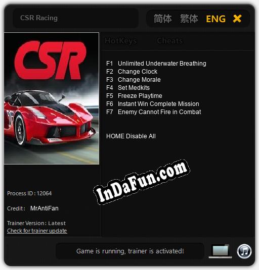 CSR Racing: TRAINER AND CHEATS (V1.0.29)