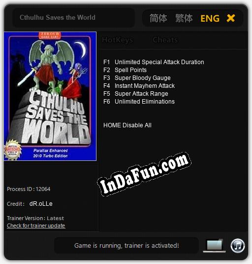 Cthulhu Saves the World: Cheats, Trainer +6 [dR.oLLe]