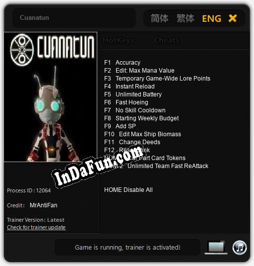 Trainer for Cuanatun [v1.0.9]