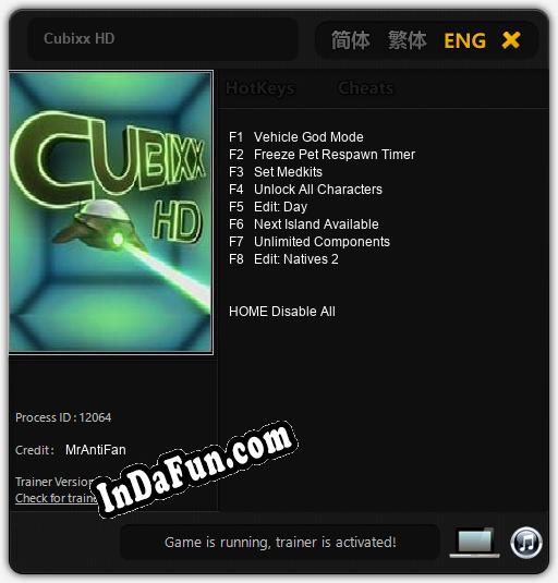 Cubixx HD: Cheats, Trainer +8 [MrAntiFan]