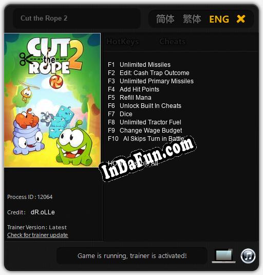Cut the Rope 2: Trainer +10 [v1.3]