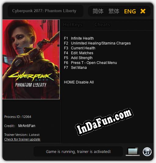 Cyberpunk 2077: Phantom Liberty: TRAINER AND CHEATS (V1.0.95)