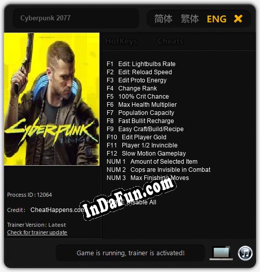 Cyberpunk 2077: Trainer +15 [v1.3]