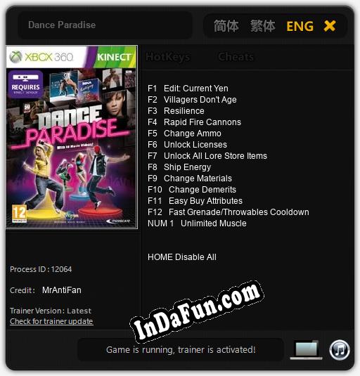 Dance Paradise: Cheats, Trainer +13 [MrAntiFan]