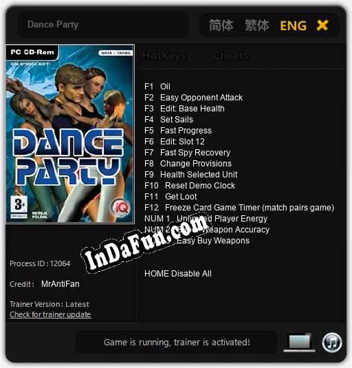 Dance Party: Cheats, Trainer +15 [MrAntiFan]