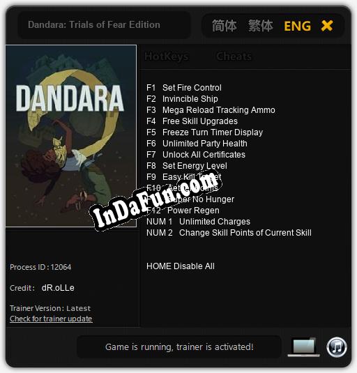 Trainer for Dandara: Trials of Fear Edition [v1.0.2]