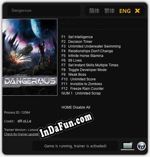 Dangerous: TRAINER AND CHEATS (V1.0.47)