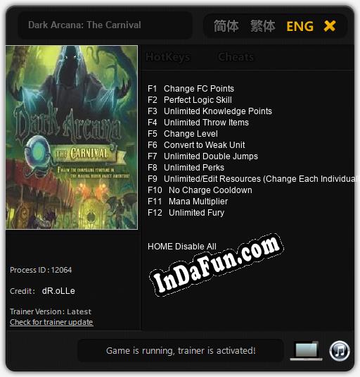 Dark Arcana: The Carnival: Trainer +12 [v1.7]
