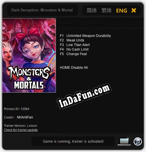 Dark Deception: Monsters & Mortals: Cheats, Trainer +5 [MrAntiFan]