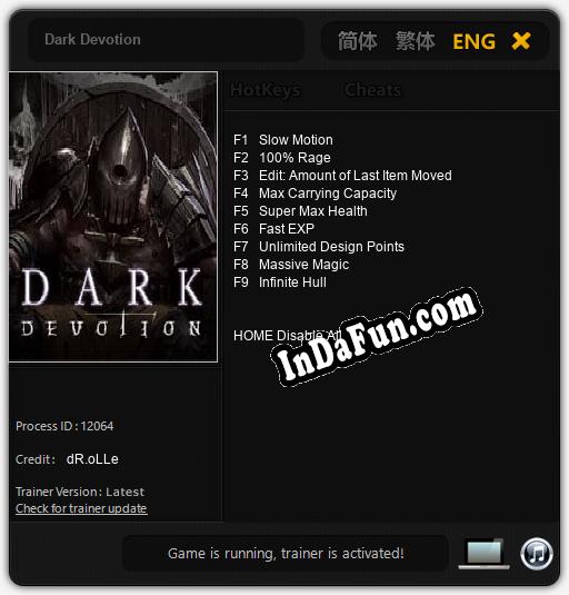 Dark Devotion: Cheats, Trainer +9 [dR.oLLe]