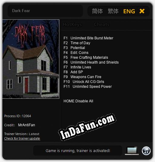 Dark Fear: Cheats, Trainer +11 [MrAntiFan]