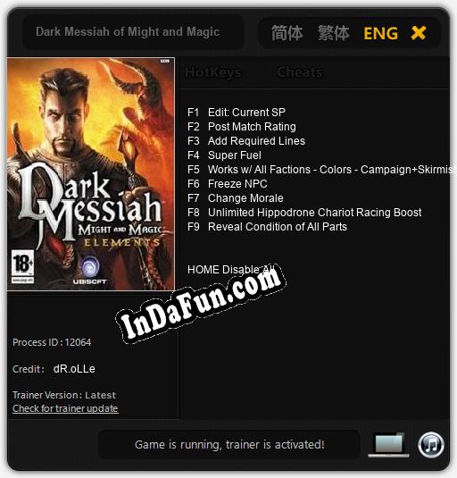 Dark Messiah of Might and Magic: Cheats, Trainer +9 [dR.oLLe]