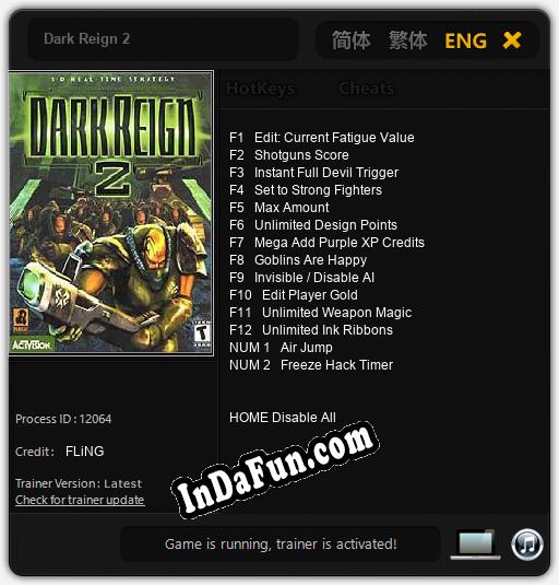 Dark Reign 2: Cheats, Trainer +14 [FLiNG]