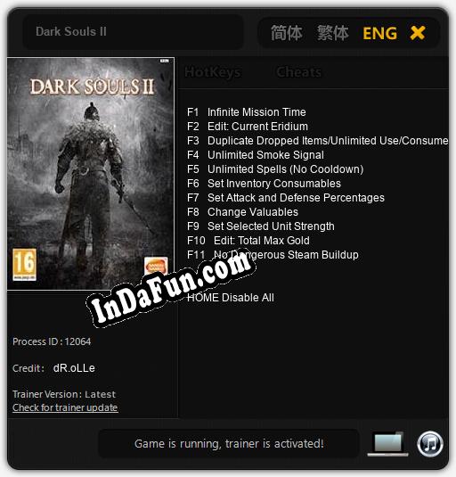 Dark Souls II: Cheats, Trainer +11 [dR.oLLe]