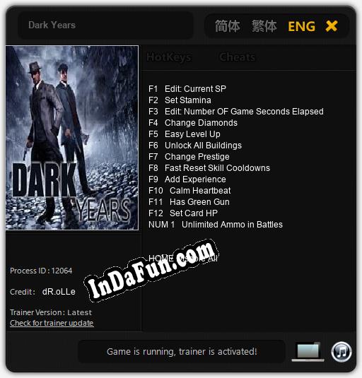 Dark Years: Trainer +13 [v1.4]