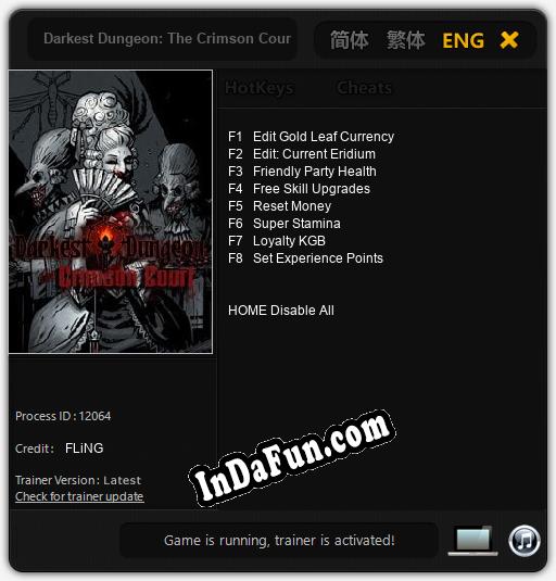 Darkest Dungeon: The Crimson Court: Trainer +8 [v1.8]