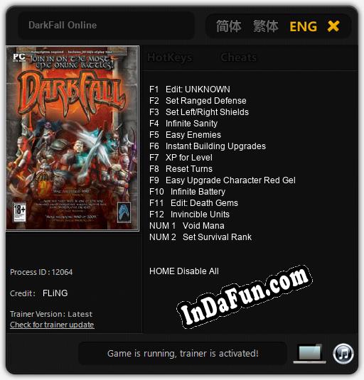 DarkFall Online: TRAINER AND CHEATS (V1.0.3)