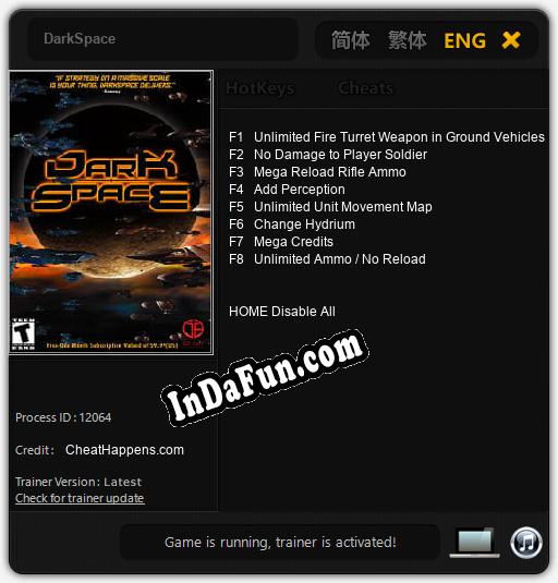 DarkSpace: Trainer +8 [v1.7]