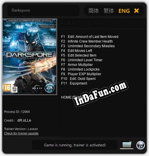 Darkspore: Cheats, Trainer +11 [dR.oLLe]