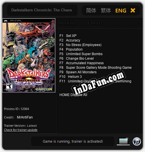 Darkstalkers Chronicle: The Chaos Tower: Cheats, Trainer +11 [MrAntiFan]